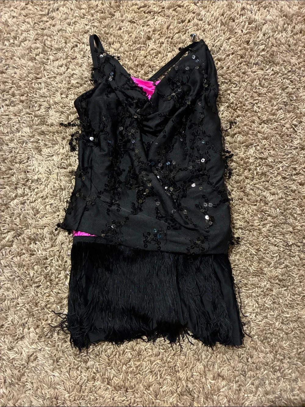Girls pink and black dance costume